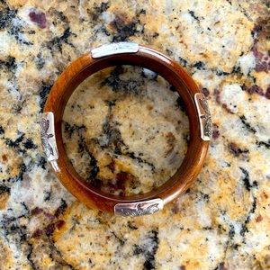 Silpada wood and silver bangle